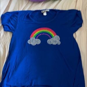 Dori creations blue rainbow shirt